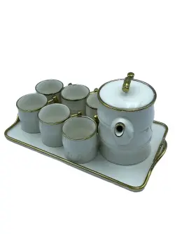 JE JE7483-L1 | Aýna Podnosly Çaý Toplumy 6 Käse Ak