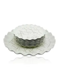 JE7106 JE7106-H28 | Набор тарелок для торта белый прочный фарфор