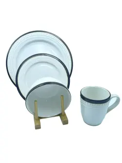 0756-2 | Nahar Toplumy 16 sany, Ak, 4 adam, Glazurly Keramika