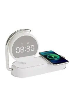 K-01T | Desktop Clock with Wireless Charging Qi-Enabled