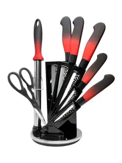 Bass B12714-RB | Knife Set 6pcs with Plastic Stand