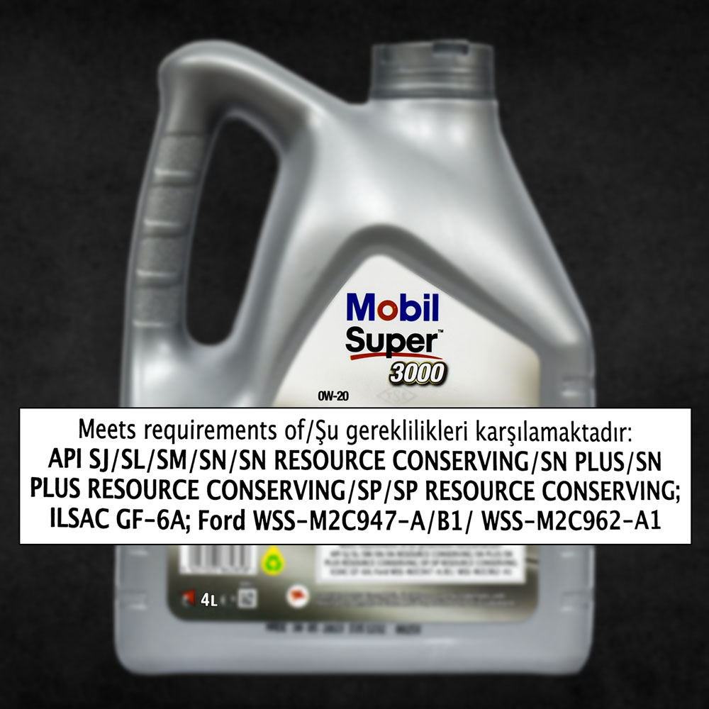 Mobil Super 3000 0W-20 - 4л синтетическое моторное масло