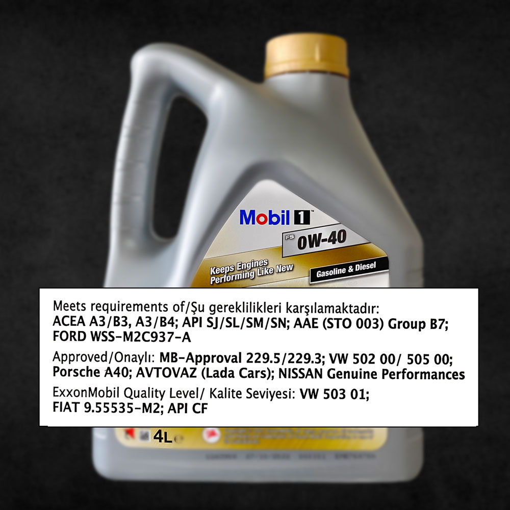 Mobil 1 FS 0W-40 - 4л синтетическое моторное масло премиум-класса