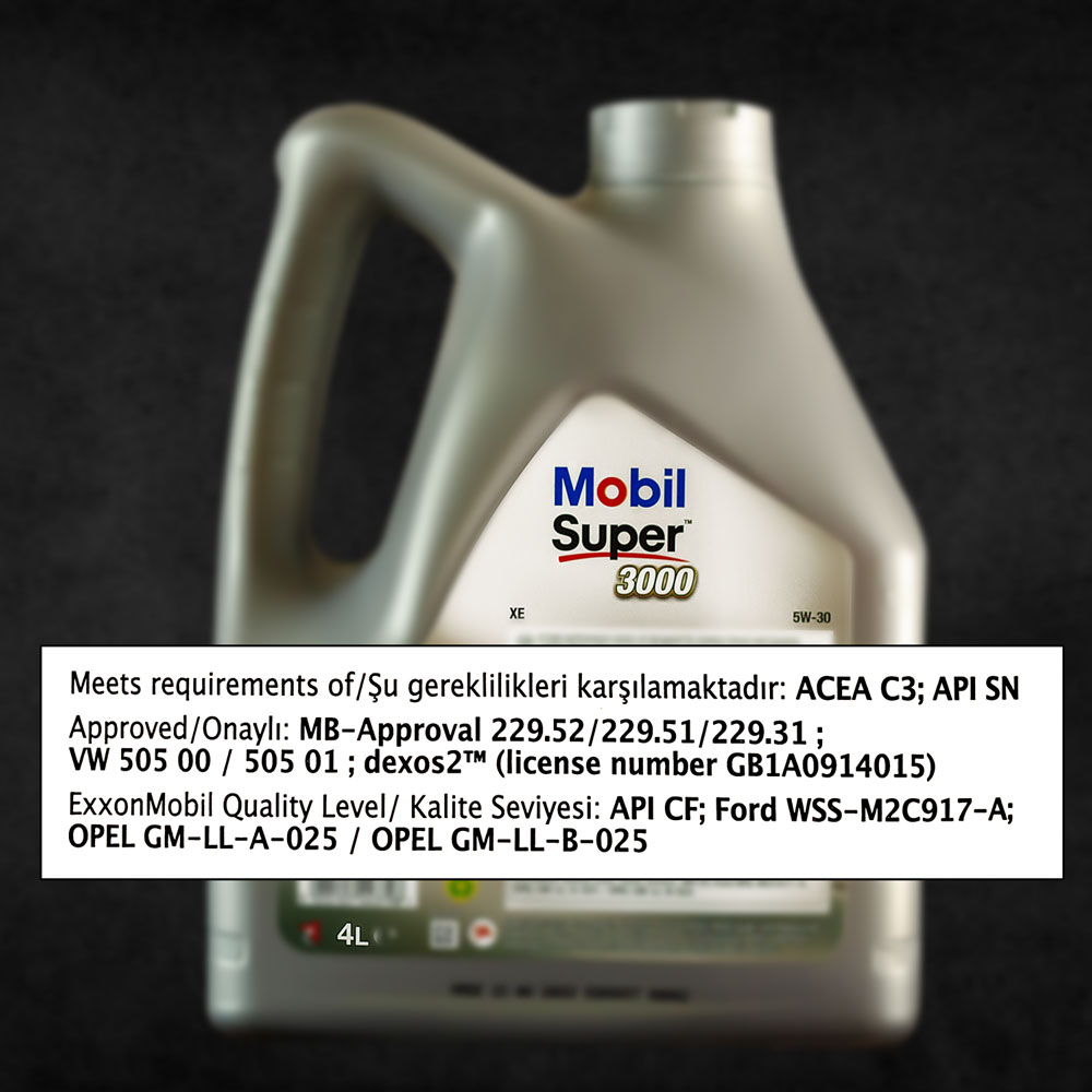 Mobil Super 5W-30 - 4L Premium Motor Oil